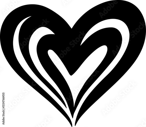 Heart simple minimalist doodle sketch hand drawing element