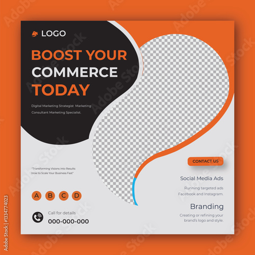 Digital marketing and corporate business promotion social media post design banner template
