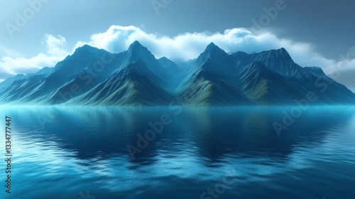 Wallpaper Mural Serene Mountain Lake Landscape Torontodigital.ca