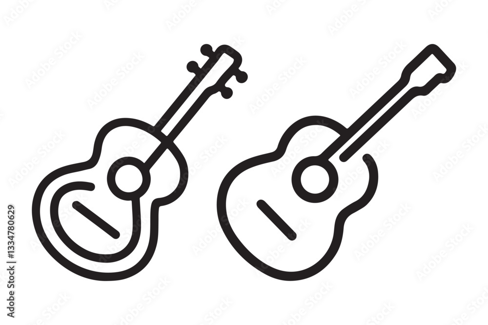 Naklejka premium Guitar icon vector art illustration.