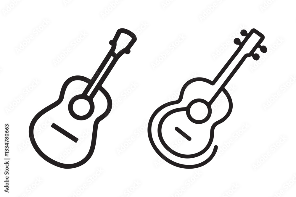 Naklejka premium Guitar icon vector art illustration.