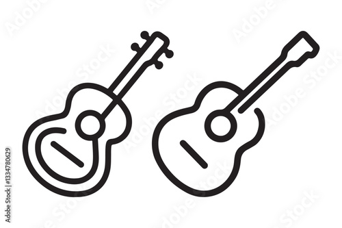 Guitar icon vector art illustration.