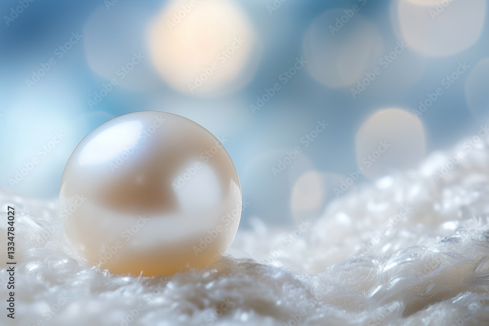 Close-up of a large pearl in a pile of pearls Close-up of a large pearl in a pile of pearls