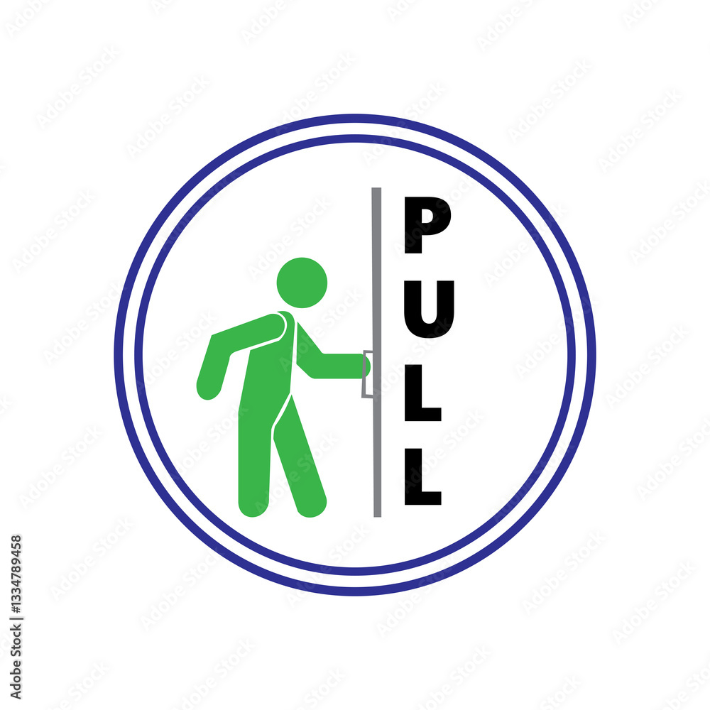 Pull To open Door sticker Vector illustration 06 Pull To open Door sticker Vector illustration 06