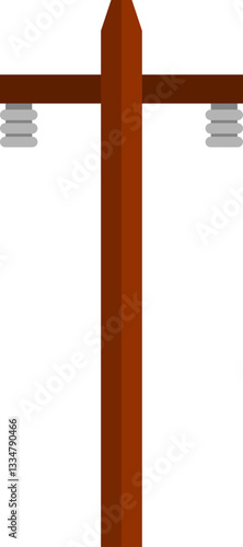 Wooden high voltage power electric utility pole transmit electricity