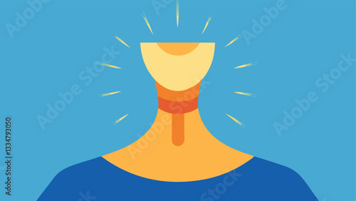 Radiance Effect An illustration of a neck glowing with radiant light after using the cream symbolizing the rejuvenating and revitalizing outcomes.