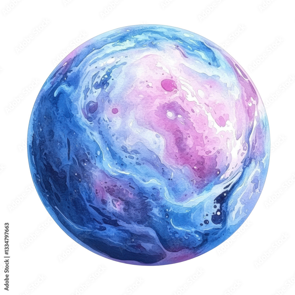 Dreamy Cosmic Planet with Swirling Blue and Pink Tones Dreamy Cosmic Planet with Swirling Blue and Pink Tones