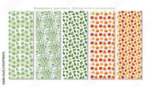 シームレスパターン _葉柄のセット _1