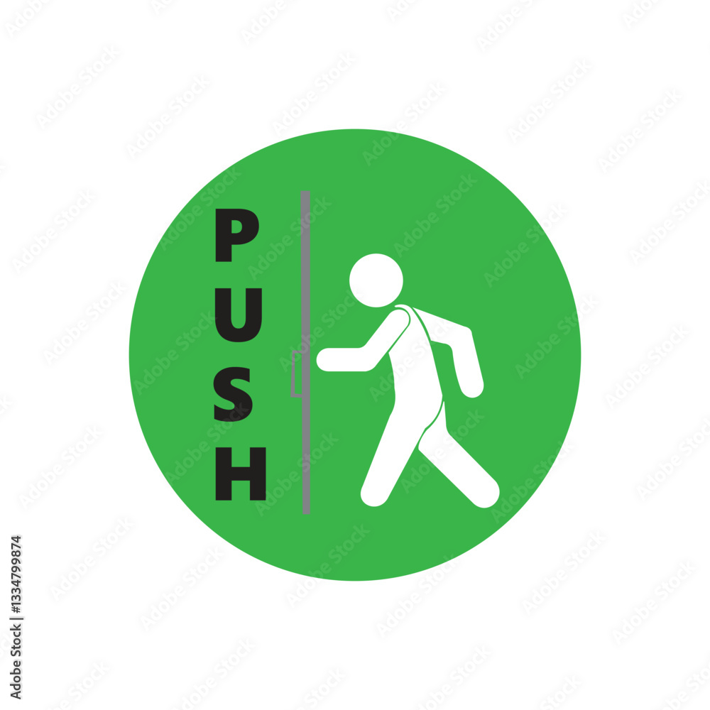 Push To open Door sticker Vector illustration 11 Push To open Door sticker Vector illustration 11