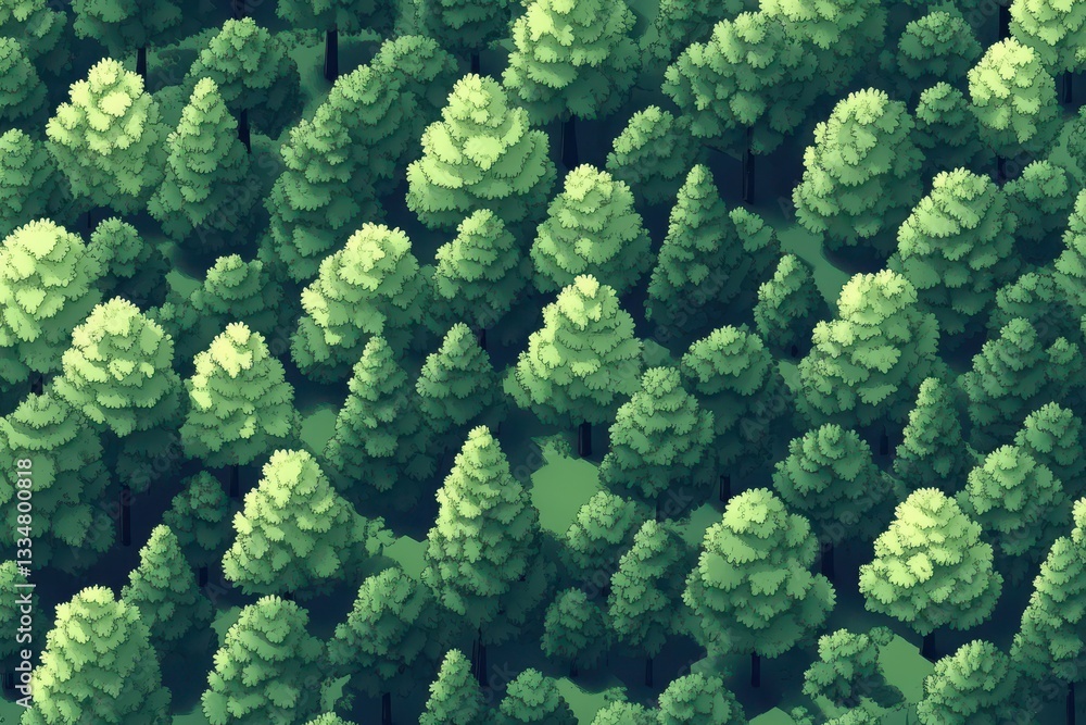 Lush Green Forest Canopy with Vibrant Evergreen Trees in Detail Lush Green Forest Canopy with Vibrant Evergreen Trees in Detail