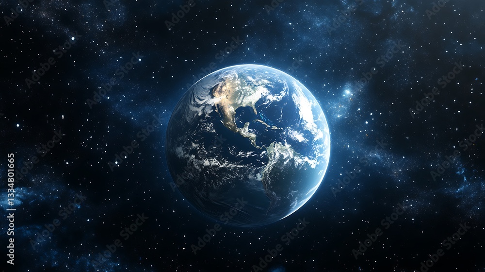 Fototapeta premium Earth from Space: A Celestial View of Our Planet