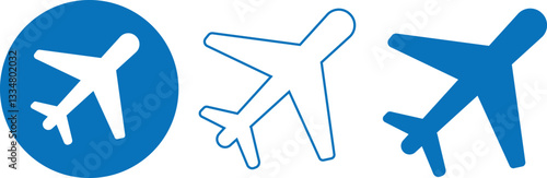 Airplane icon vector and Flight transport symbol