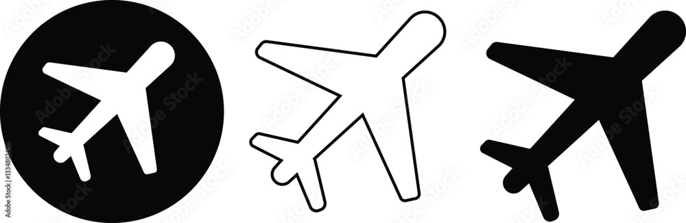 Airplane icon vector and Flight transport symbol Airplane icon vector and Flight transport symbol