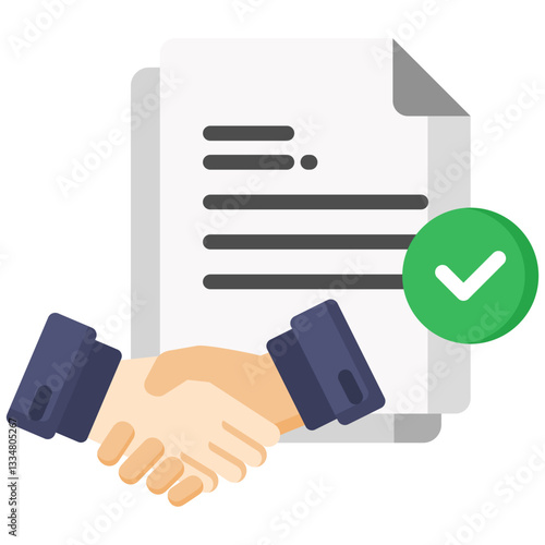 Agreement icon in Flat Color Style. Simple Vector Design. Simple Vector Flat Icon