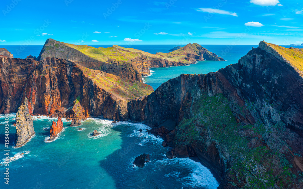 View of one of the best sights of Madeira Island. Cape Ponta de São Lourenço, Madeira Island, Portugal