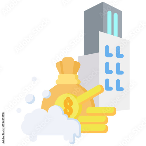 Money Laundering icon in Flat Color Style. Simple Vector Design. Simple Vector Flat Icon
