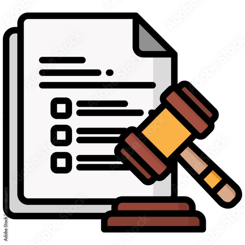 Penalty icon in Flat Color Style With Outline. Simple Vector Design. Simple Vector Flat Icon