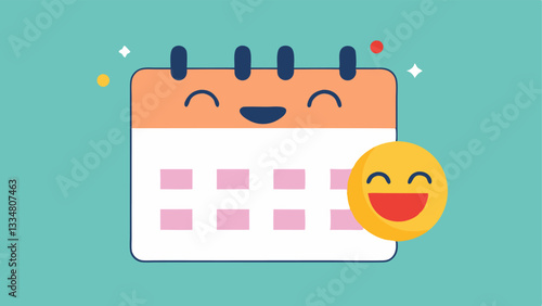 Mood Tracker A calendar with expressive emoji faces representing different moods alongside a character drawing or filling in their mood for the day illustrating selfmonitoring.