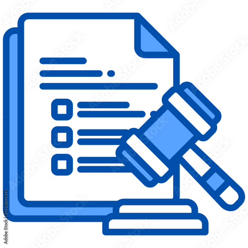 Penalty icon in Blue Color Style. Simple Vector Design. Simple Vector Flat Icon