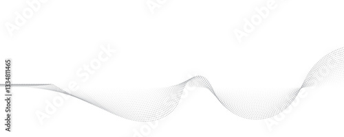 Abstract gray wave dynamic curve dots lines background. Energy technology concept halftone modern backdrop design for business, presentation, banner.