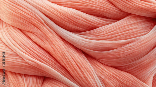 Fototapeta Naklejka Na Ścianę i Meble -  close-up image of a human muscle. The texture, fibrous structure of muscle tissues background, and anatomical details are emphasized. muscle and its intricate structure. 3d illustration. 
