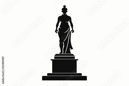 statue line art silhouette vector illustration