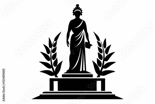 statue line art silhouette vector illustration