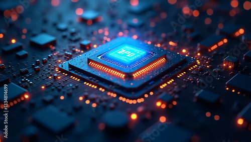 NPU. notion of artificial intelligence. training for artificial intelligence. A neurochip. interface for neurones. Neural network training. microprocessor with artificial intelligence. AI. 3D