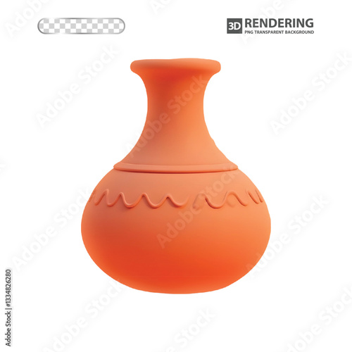 red vase isolated on white background