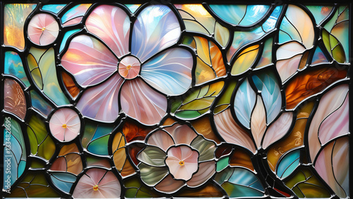 colorful tile background glass window