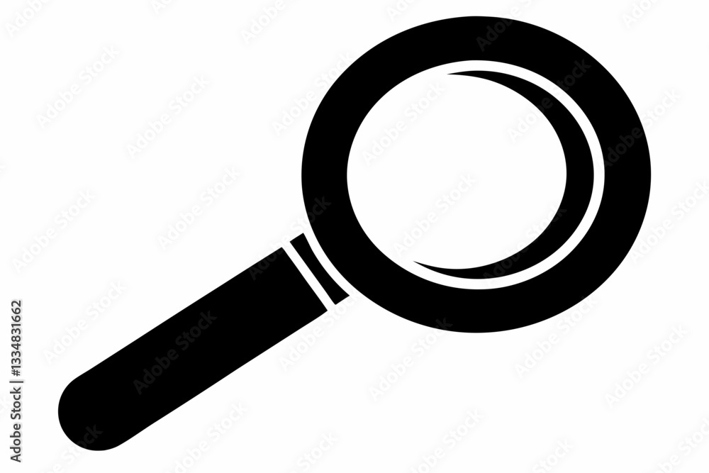 magnifying glass icon line art silhouette vector illustration magnifying glass icon line art silhouette vector illustration