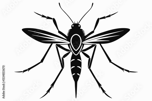 mosquito icon line art silhouette vector illustration