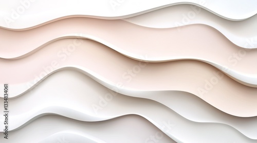 Minimalist Wavy Pattern with Soft Pastel Colors, Subtle Curves, and Smooth Gradients for a Modern and Sleek Design Backdrop, Isolated on a Clean White Background