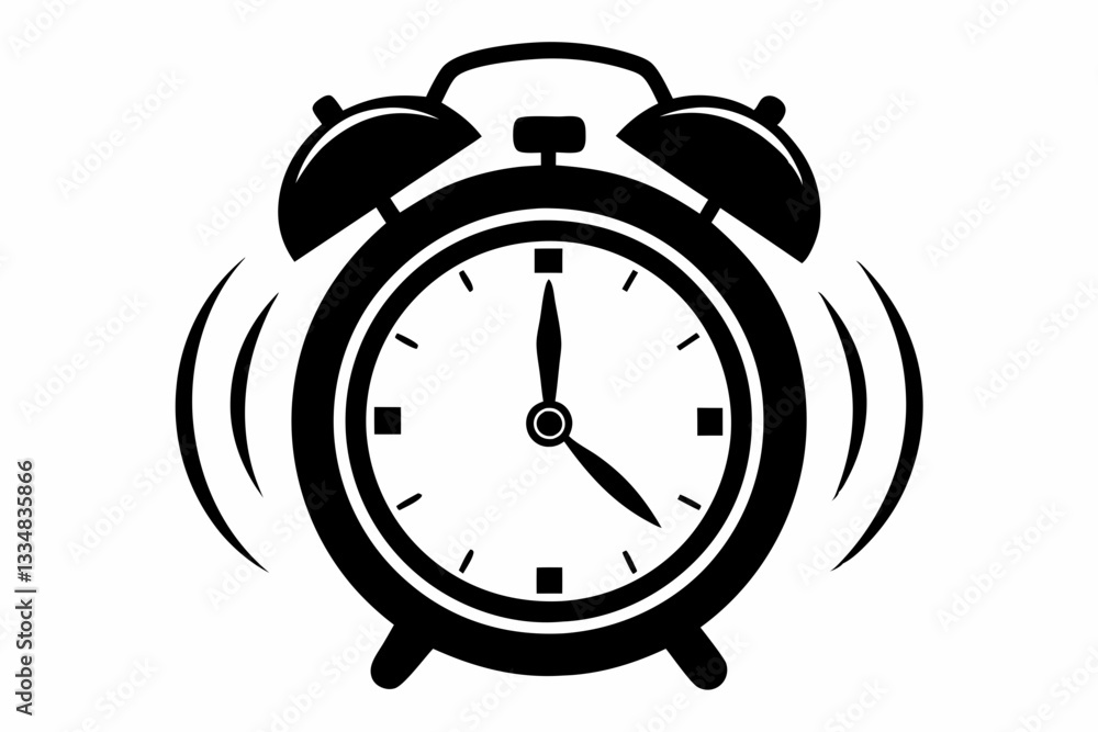 ringing alarm clock line art silhouette vector illustration ringing alarm clock line art silhouette vector illustration