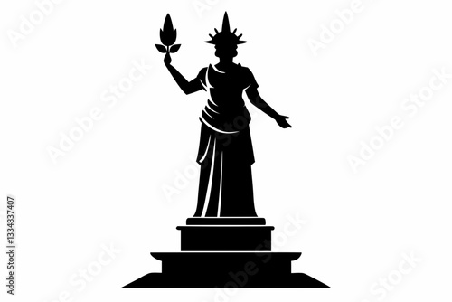 statue line art silhouette vector illustration