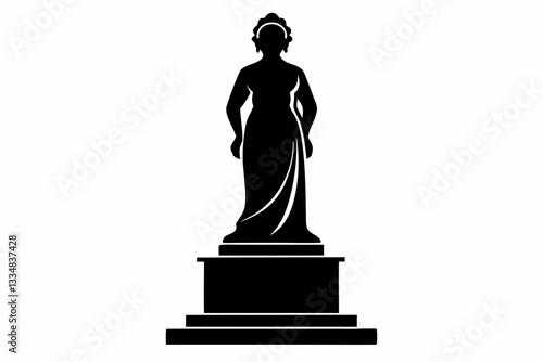 statue line art silhouette vector illustration