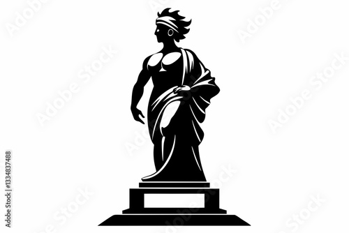 statue line art silhouette vector illustration