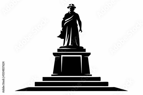 statue line art silhouette vector illustration