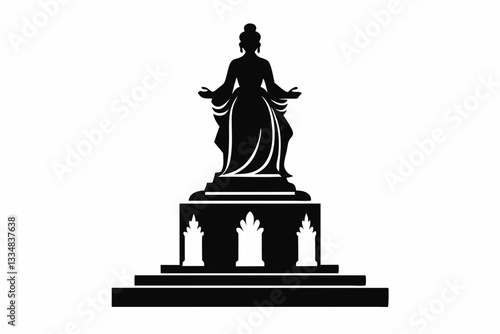 statue line art silhouette vector illustration