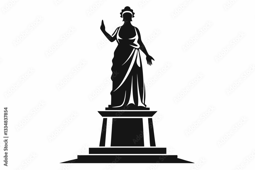 Obraz premium statue line art silhouette vector illustration