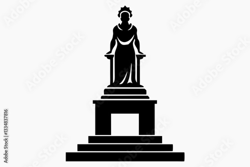 statue line art silhouette vector illustration