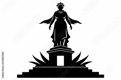 statue line art silhouette vector illustration