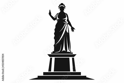 statue line art silhouette vector illustration