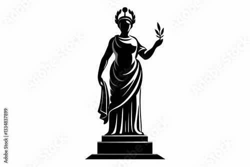 statue line art silhouette vector illustration
