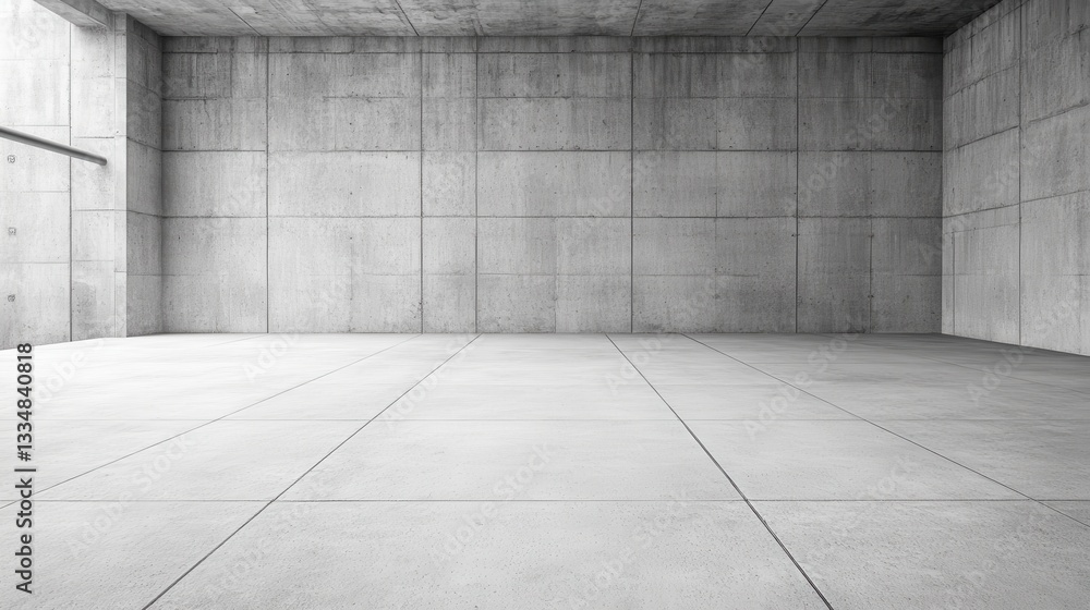 Empty Industrial Space with Concrete Walls and Floor for Design Use Empty Industrial Space with Concrete Walls and Floor for Design Use