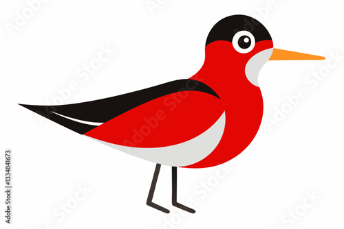 Red-Necked Phalarope Creative Vector Design on White Background