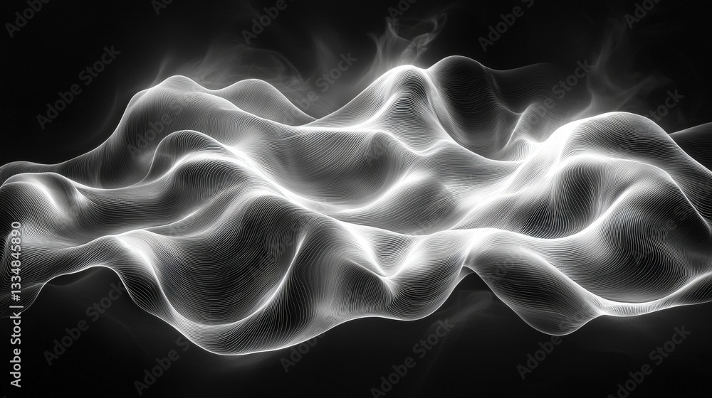 Ethereal Waves of Light with Soft Curves and Smooth Flow on a Dark Background Ethereal Waves of Light with Soft Curves and Smooth Flow on a Dark Background