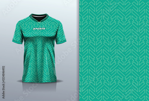 Sport jersey template sharp line mockup texture grunge rustic abstract vector design for football soccer, racing, running, e sports, green color