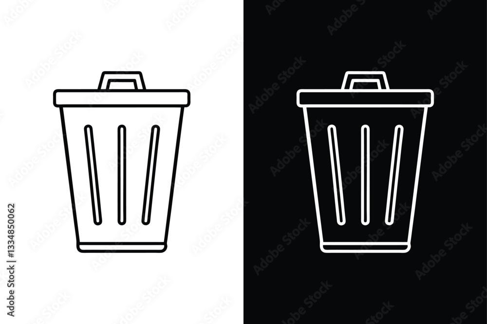 Trash icon vector on White Background ,Vector Art Illustration on white background. Trash icon vector on White Background ,Vector Art Illustration on white background.