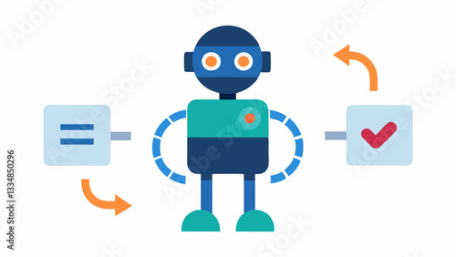 Reinforcement Learning Depict an agent like a robot figure interacting with an environment with arrows indicating actions taken rewards received and a learning curve showing